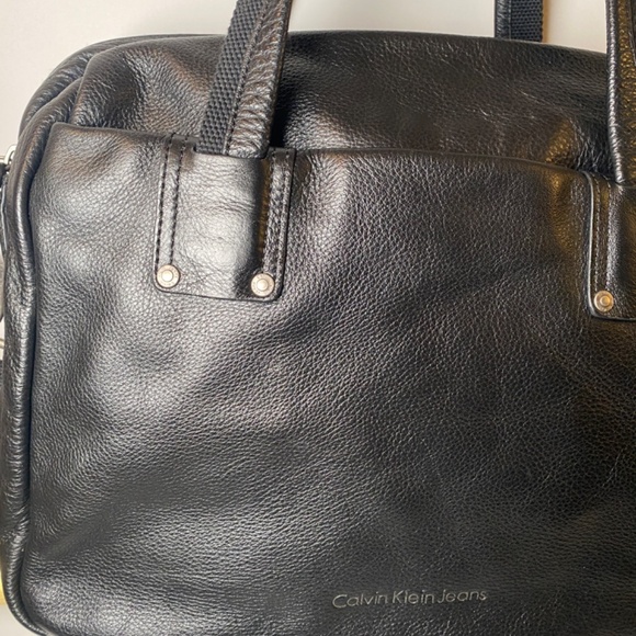 Calvin Klein Black Soft Leather Briefcase - Picture 2 of 13
